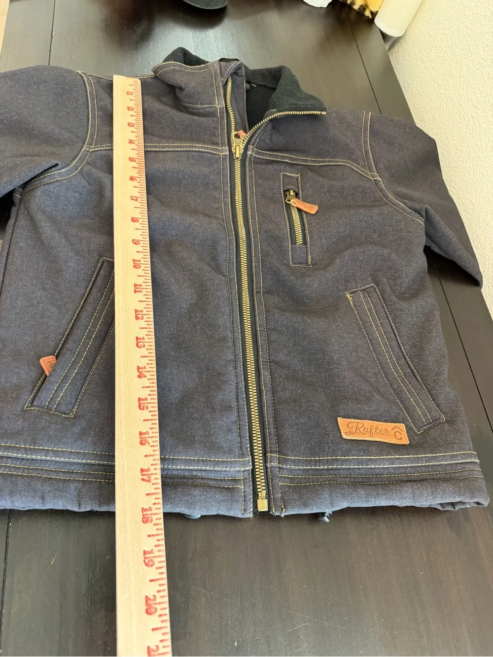 Boys Rafter Cowboy Collection Dark Brown Zip-Front Jacket XS